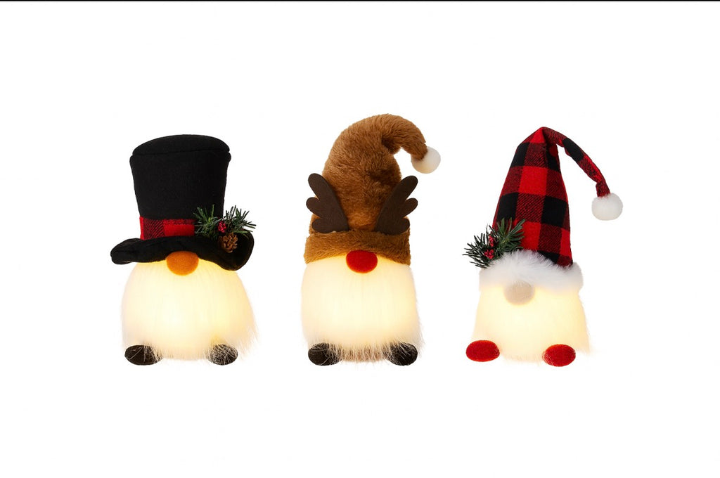Peluches LED de Noël – Suspensions Gnome & Père Noël | Décoration Sapin & Maison | Ornement Lumineux 2025